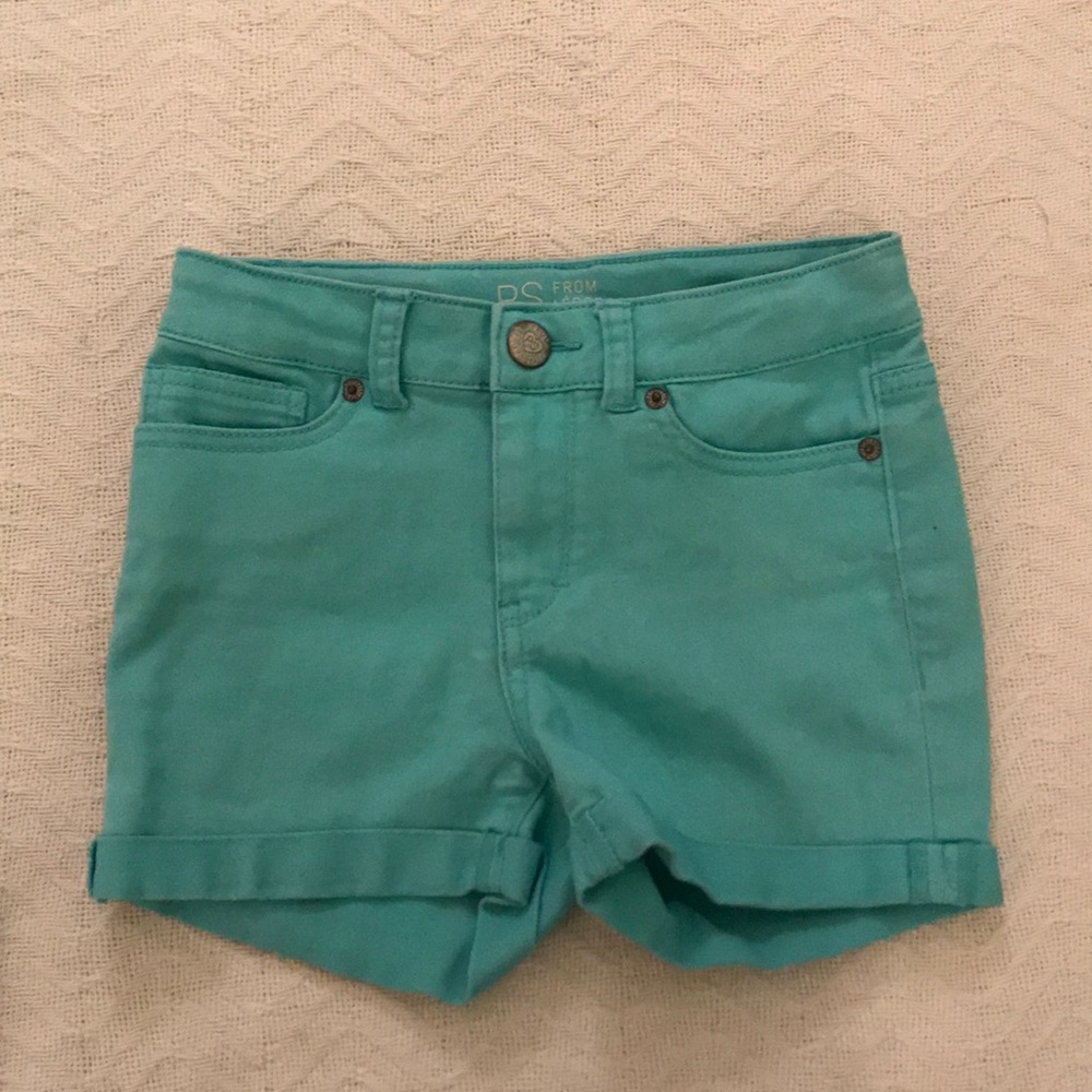 blue jegging shorts